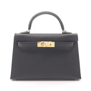 爆買 エルメス HERMES ミニケリー2 外縫い 2WAY ハンドバッグ バッグ レザー ヴォーエプソン ブラック系 ブラック（エルメス） 【中古】