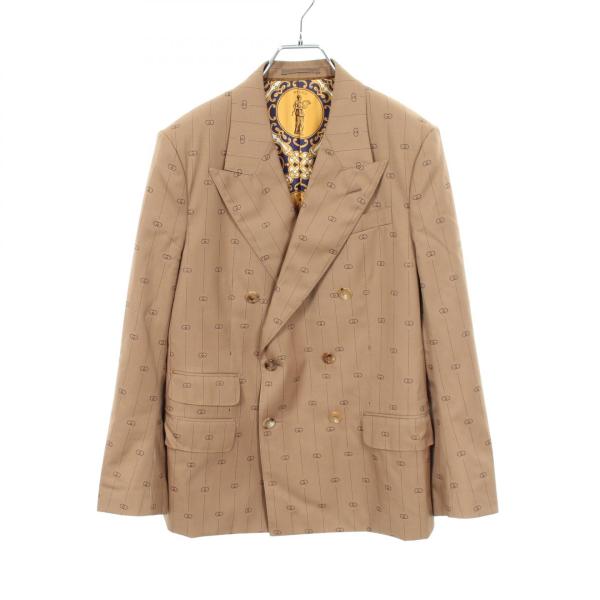 グッチ GUCCI テーラードジャケット 衣料品 アウター ウール ブラウン系 595425 【中古...