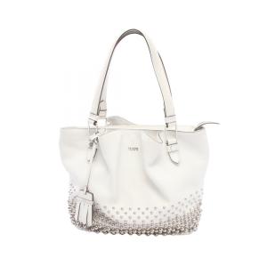 トッズ TOD'S フラワーバッグ スタッズ ショルダーバッグ バッグ レザー ホワイト系 【中古】