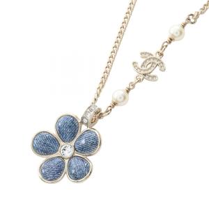 シャネル CHANEL デニムフラワーモチーフ ココマーク B26C ネックレス ジュエリー GP（ゴールドメッキ） ゴールド系 【中古】
