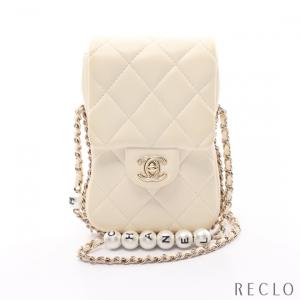 シャネル CHANEL マトラッセ チェーンショルダーバッグ レザー ホワイト ゴールド金具 レディース 中古｜reclo-as-shopping