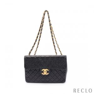 シャネル CHANEL デカマトラッセ34 Wチェーンショルダーバッグ ラムスキン ブラック ゴールド金具 A01094 レディース 中古｜reclo-as-shopping