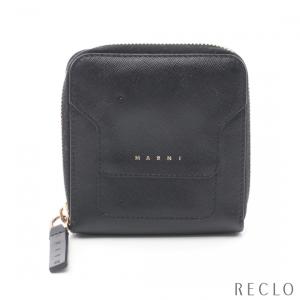 マルニ MARNI ラウンドファスナー財布 レザー ブラック PFMOQ09U07 レディース 中古｜reclo-as-shopping