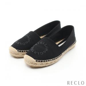 ステラマッカートニー Stella McCartney ステラロゴ スリッポン キャンバス ブラック 800350 レディース 中古｜reclo-as-shopping