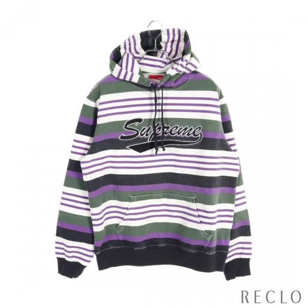 シュプリーム Supreme STRIPED HOODED SWEATSHIRT プルオーバーパーカ...