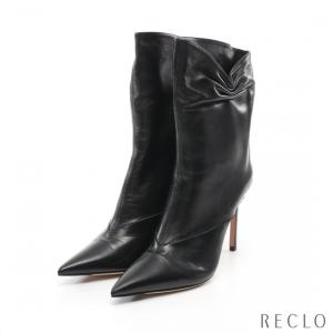 ジミーチュウ JIMMY CHOO ショート ブーツ レザー ブラック レディース 中古｜reclo-as-shopping