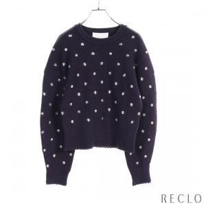 スリーワンフィリップリム 3.1 Phillip Lim ニット ナイロン アルパカ ネイビー ビジュー F222-7743LAL レディース 中古｜reclo-as-shopping