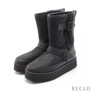 アグオーストラリア UGG australia Classic Rebel Biker Short クラシック リベル バイカー ショート ブーツ レザー ブラック 1103852 レディース 中古｜reclo-as-shopping