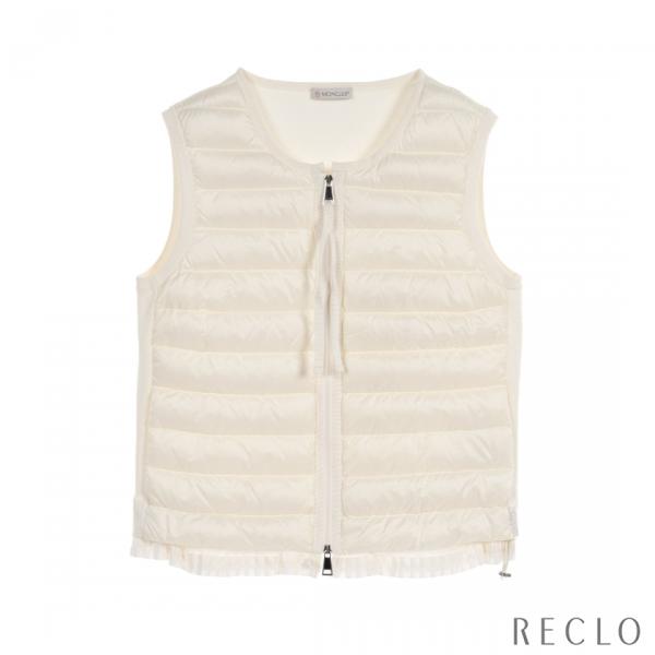 モンクレール MONCLER MAGLIONE TRICOT GILET ダウンベスト アイボリー ...