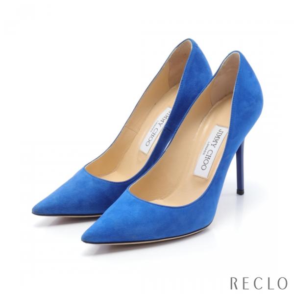 ジミーチュウ JIMMY CHOO ABEL アベル パンプス スエード ブルー レディース 中古