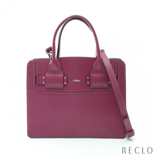 フルラ FURLA LUCKY S SATCHEL ハンドバッグ レザー パープル 2WAY 903...