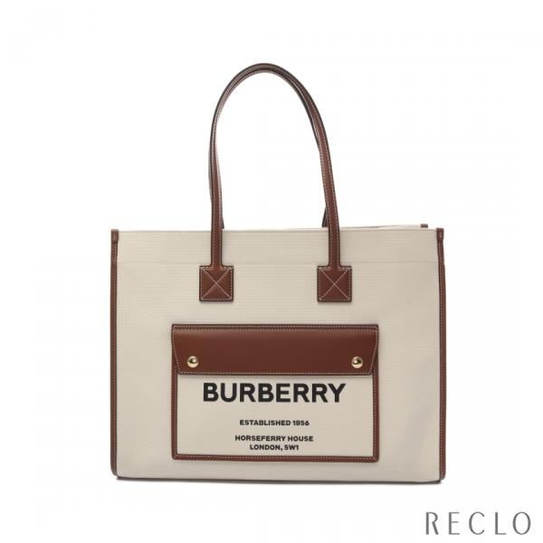 バーバリー BURBERRY FREYA TOTE フレヤ ハンドバッグ トートバッグ キャンバス ...