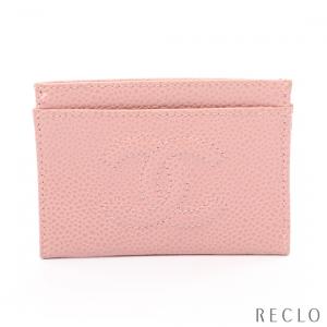 シャネル CHANEL ココマーク カードケース キャビアスキン ライトピンク レディース 中古｜reclo-as-shopping