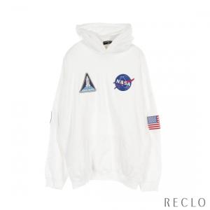 バレンシアガ BALENCIAGA NASA Space Boxy Hoodie プルオーバーパーカー コットン オフホワイト 651799 ユニセックス 中古｜reclo-as-shopping