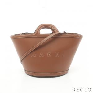 マルニ MARNI TROPICALIA トロピカリア ハンドバッグ レザー ブラウン 2WAY BMMP0097U0 レディース 中古｜reclo-as-shopping