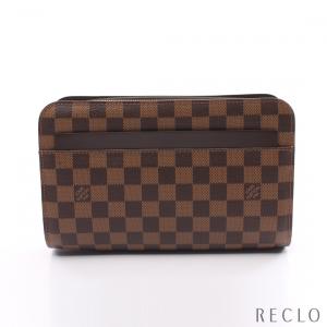 ルイヴィトン LOUIS VUITTON サンルイ ダミエエベヌ クラッチバッグ セカンドバッグ PVC レザー ブラウン N51993 メンズ 中古｜reclo-as-shopping