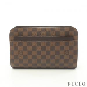 ルイヴィトン LOUIS VUITTON サンルイ ダミエエベヌ クラッチバッグ セカンドバッグ PVC レザー ブラウン N51993 メンズ 中古｜reclo-as-shopping