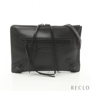 バレンシアガ BALENCIAGA クラッチバッグ ショルダーバッグ レザー ブラック 2WAY 640113 メンズ 中古｜reclo-as-shopping