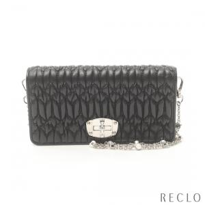 ミュウミュウ miu miu マテラッセ チェーンウォレット レザー ブラック  