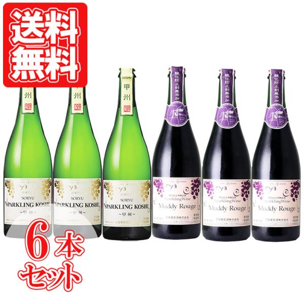 山梨 スパークリングワイン6本セット 蒼龍葡萄酒 マディルージュ スパークリング甲州 NV 日本 山...