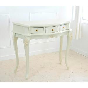 木製棚付デスク アンティークシャビーシック 作業机 ドレッサー勉強机