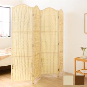東谷 天然木シンプルスクリーン4連 木製折りたたみパーティション