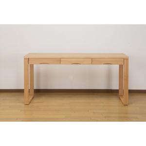 デスク 天然木タモ突板デスク 幅150cm 奥...の詳細画像1
