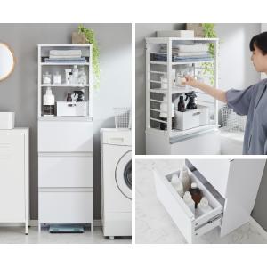 大容量 チェスト 薄型 洗面所 収納 脱衣所 ...の詳細画像2