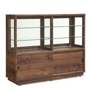 木製ディスプレイキャビネット ガラス扉付き 楽天市場】木目にこだわった 木製 引き出し付き ガラス扉キャビネット