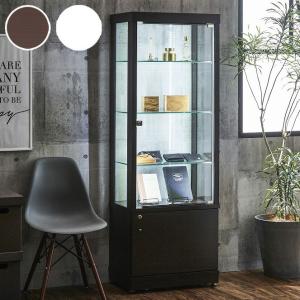 イースト60 コレクションボード 幅60 奥行40 高さ172 完成品 リビングボード コレクションラック 収納 ガラス LEDライト付属 代引不可