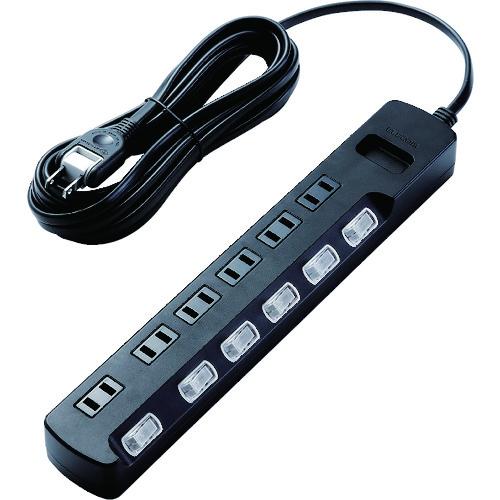 ELECOM TV用ほこり防止シャッター付雷ガードタップ 6個口 5m ブラック AVTK6A265...