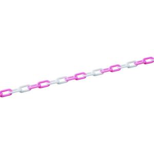 緑十字 プラスチックチェーン ピンク/ホワイト PTS-730PW 長サ:30m 線径:7mmΦ ポ...