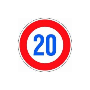 道路標識（構内用） 制限速度20キロ 600mmΦ 反射タイプ アルミ製