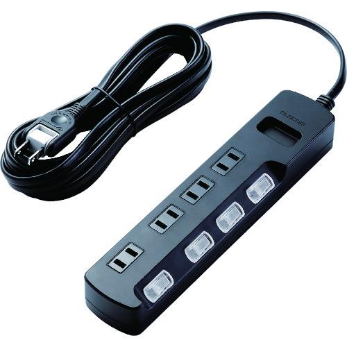 ELECOM TV用ほこり防止シャッター付雷ガードタップ 4個口 5m ブラック AVTK6A245...