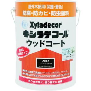 KANSAI 水性XDウッドコートS ジェットブラック 3.4L カンペハピオ 工事 照明用品 塗装...