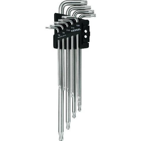 ベッセル ボールエンドトルクスレンチ 9本組 T8、T9、T10、T15、T20、T25、T27、T...