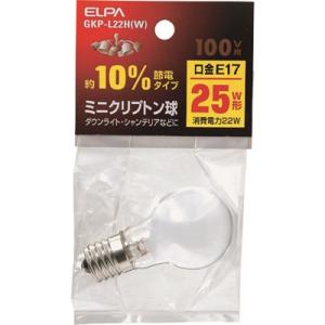 ELPA ミニクリプトン球 GKPL22HW 工事・照明用品 作業灯・照明用品 電球 代引不可