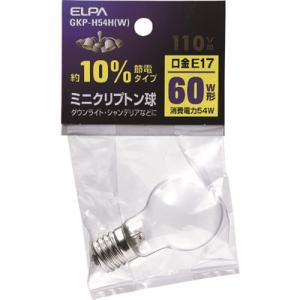 ELPA ミニクリプトン球 GKPH54HW 工事・照明用品 作業灯・照明用品 電球 代引不可