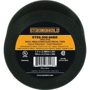 ストロングホールド StrongHoldビニールテープ 耐熱・耐寒・難燃 ヘビーデューティーグレード 黒 幅50.8mm 長さ20m ST88-200-66BK ST8820066BK 代引不可｜recommendo