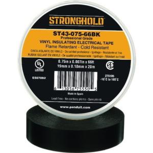 ストロングホールド StrongHoldビニールテープ 耐熱・耐寒・難燃 プロ仕様グレード 黒 幅19.1mm 長さ20m ST43-075-66BK ST4307566BK 代引不可｜recommendo