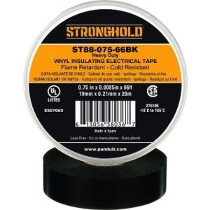 ストロングホールド StrongHoldビニールテープ 耐熱・耐寒・難燃 ヘビーデューティーグレード 黒 幅19.1mm 長さ20m ST88-075-66BL ST8807566BK 代引不可｜recommendo