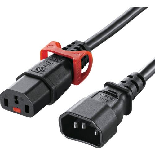 SANWA 抜け防止ロック式電源コード ロックプラス 3m APW15C14C13LP30 電子機器...