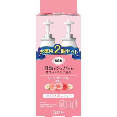 エステー 消臭力 自動デシュパット ツケカエ 2個セット ピュアフローラルノ香リ エステー ST12...