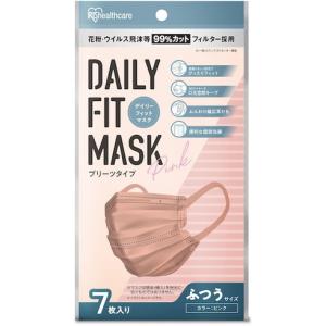 IRIS 290400 DAILY FIT MASK プリーツ フツウサイズ 7枚入 ピンク IRIS PKD7LP 保護具 マスク 耳栓 一般作業用マスク 代引不可｜recommendo