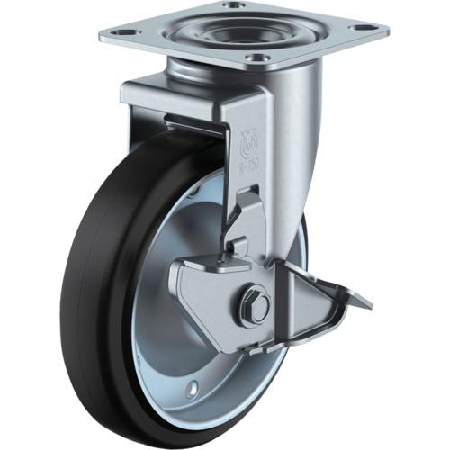 ユーエイ プレート式 自在 キャスター ゴム 車輪径100mm ストッパー付き Jタイプ RJ2-S...