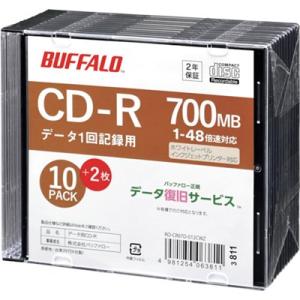 バッファロー 光学メディア CD-R PCデータ用 700MB 法人チャネル向け 10枚+2枚 RO...