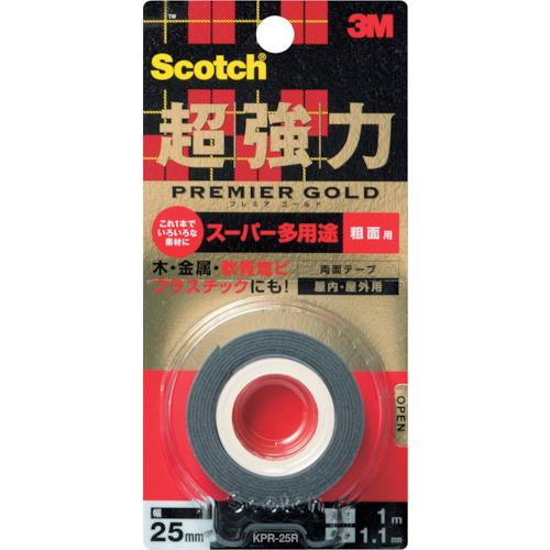 3M スコッチ 超強力両面テープ プレミアゴールド スーパー多用途 粗面用 25mm×1m 代引不可
