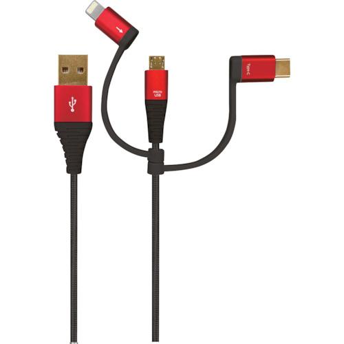 air-J プレミアム3in1 USB充電ケーブル 1M RD UKJPLMC100RD オフィス ...