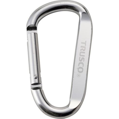 TRUSCO マトメ買イ カラビナ 線径8mmX80mm D型 シルバー10個 TRUSCO TKN...