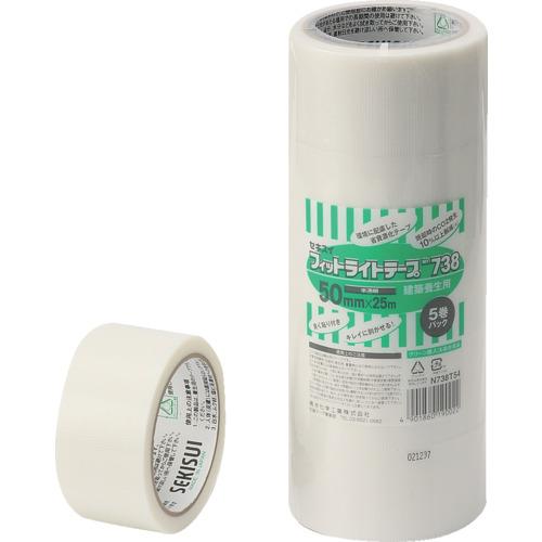 積水 フィットライトテープ#738 50mm×25m 5巻パック 半透明 N738T54 梱包用品 ...